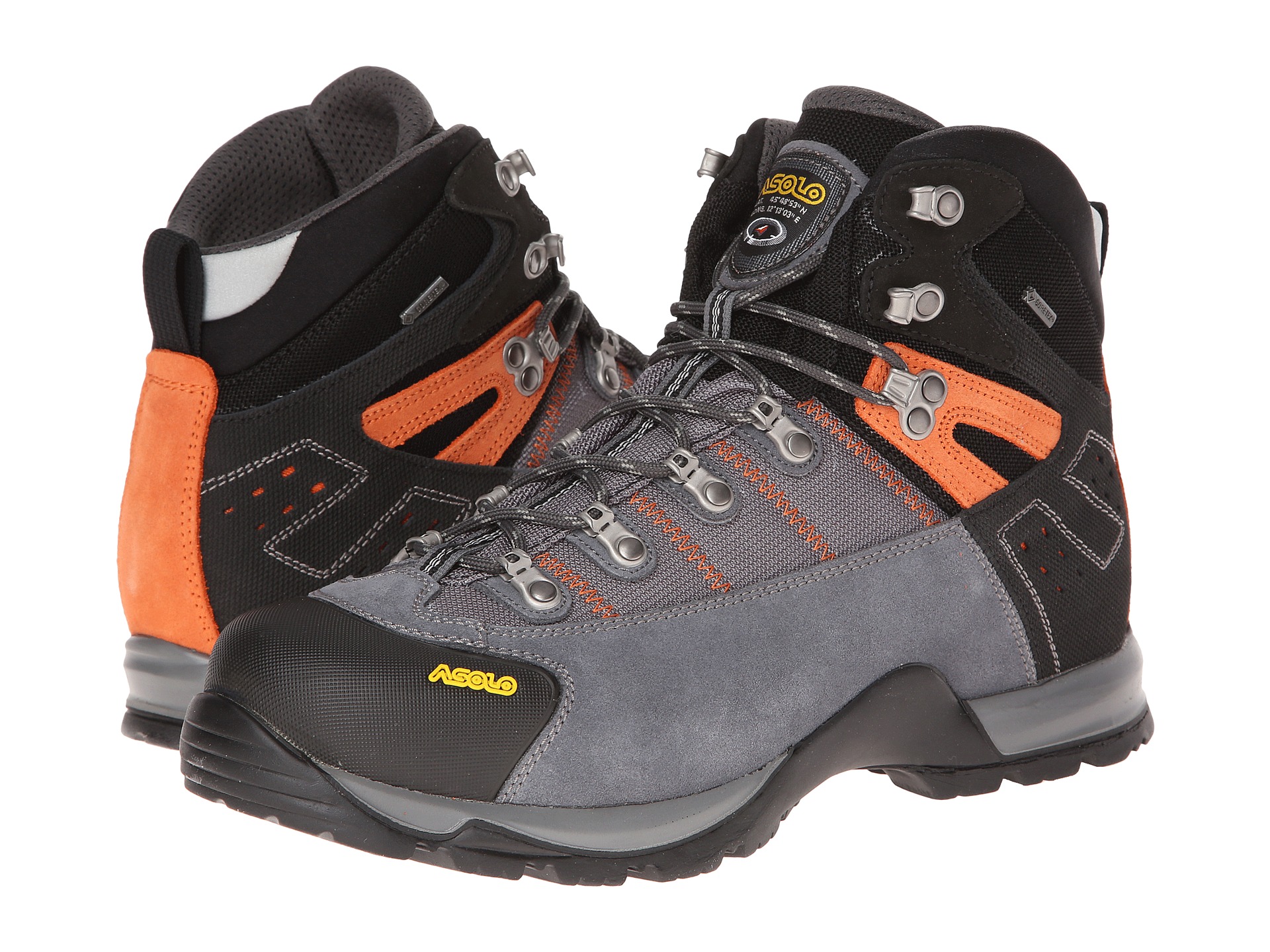 Asolo Fugitive GTX MM grey black mandarin trekov boty